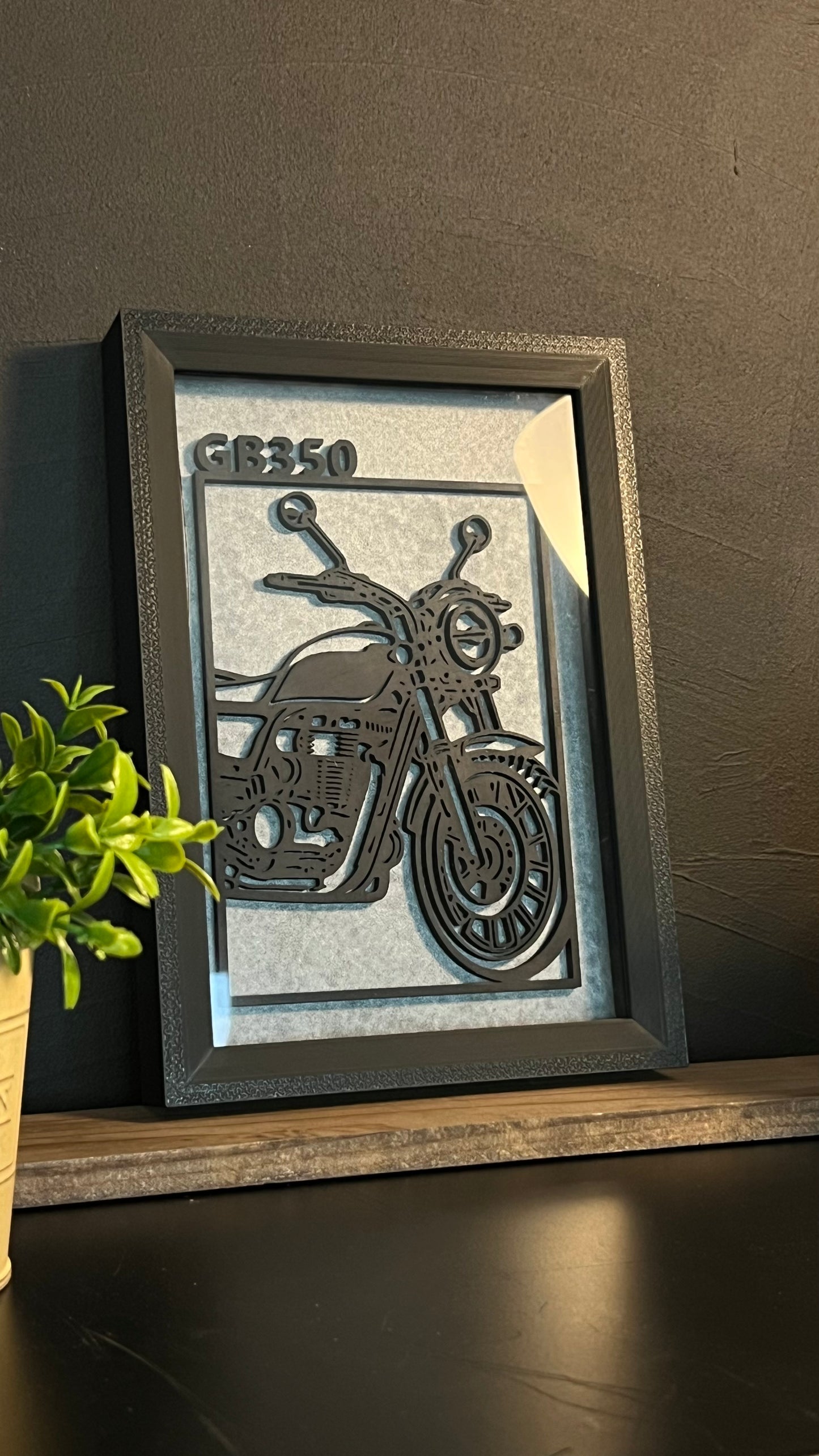 【Black】Custom Motorcycle Frame ArtーPortrait｜バイクフレームアート縦型