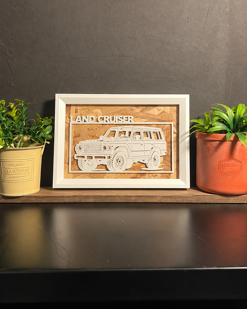 【WHITE】 WIDE｜ Car Frame Art