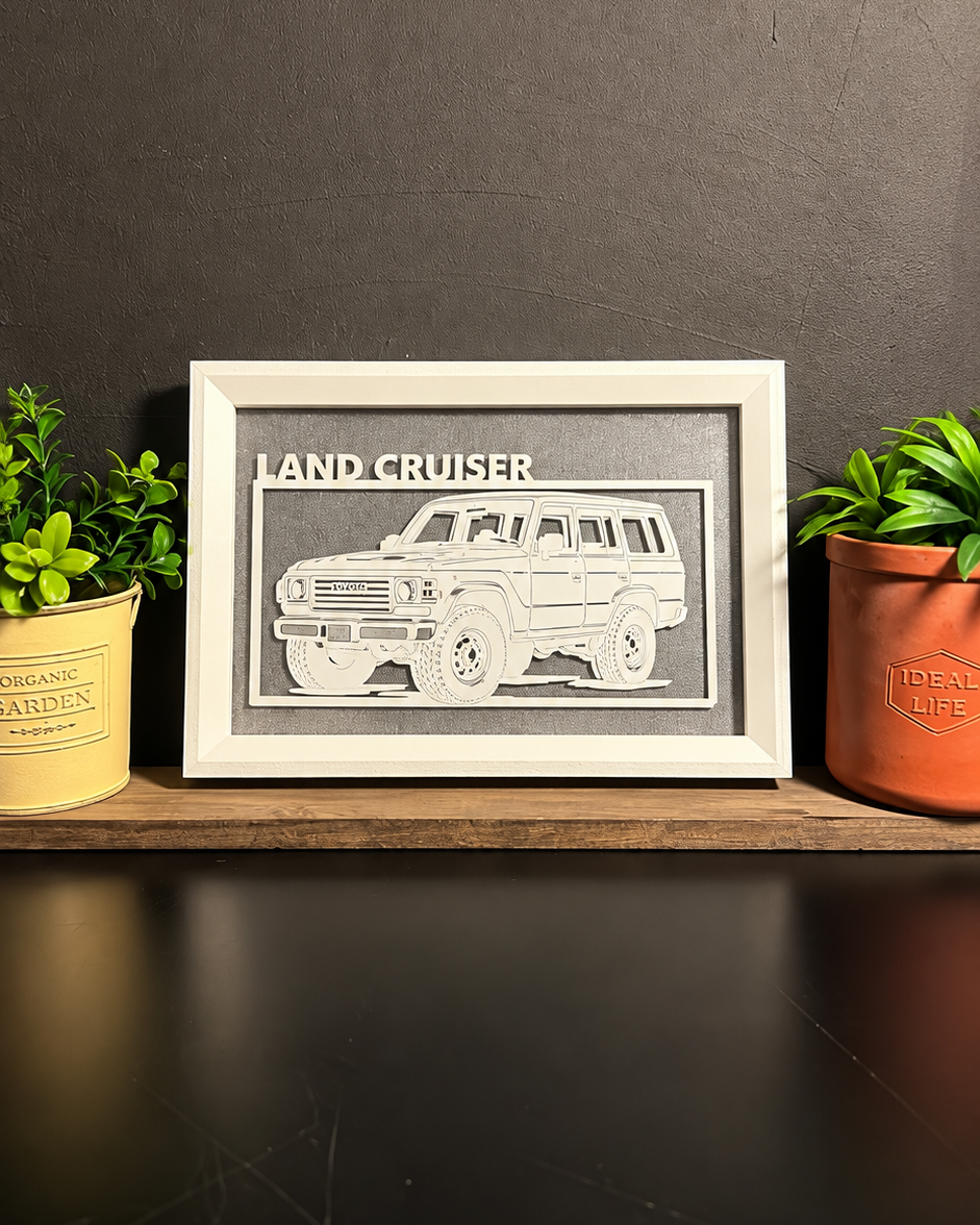 【WHITE】 WIDE｜ Car Frame Art