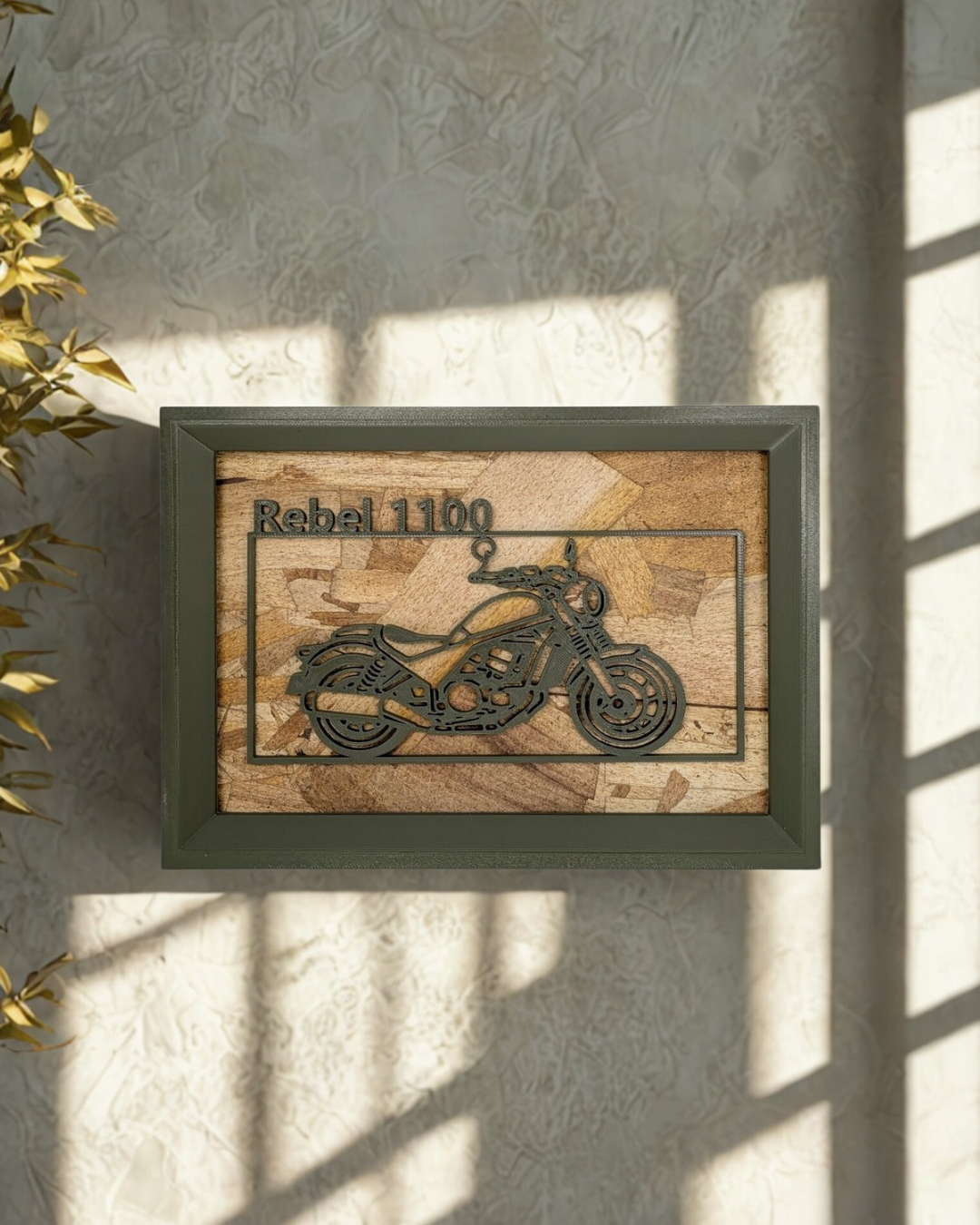 【Olive Green】Motorcycle Frame Art ーLandscape｜バイクフレームアート横型